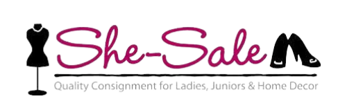 She Sale Quality Consignment for Ladies, Juniors, & Home Decor logo.